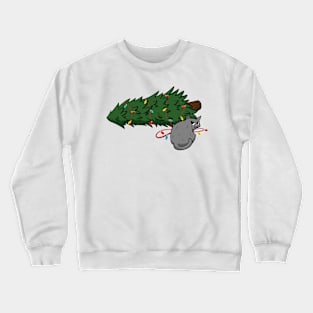 Silly Christmas Tree Cat Crewneck Sweatshirt